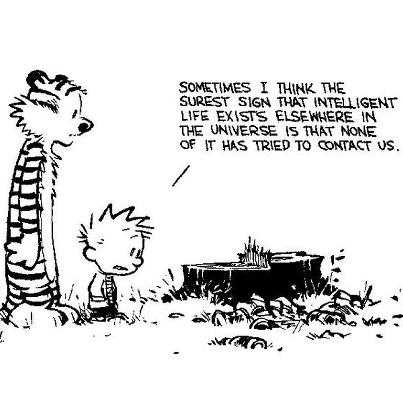 Calvin & Hobbes Cartoon about Intelligent Life
