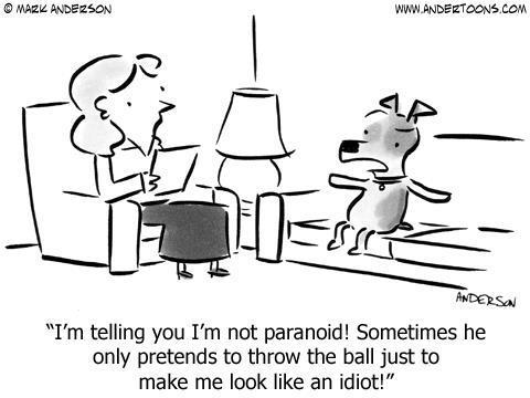 Cartoon: Dog on Pyschologist Couch