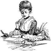 Woman Pondering Writing